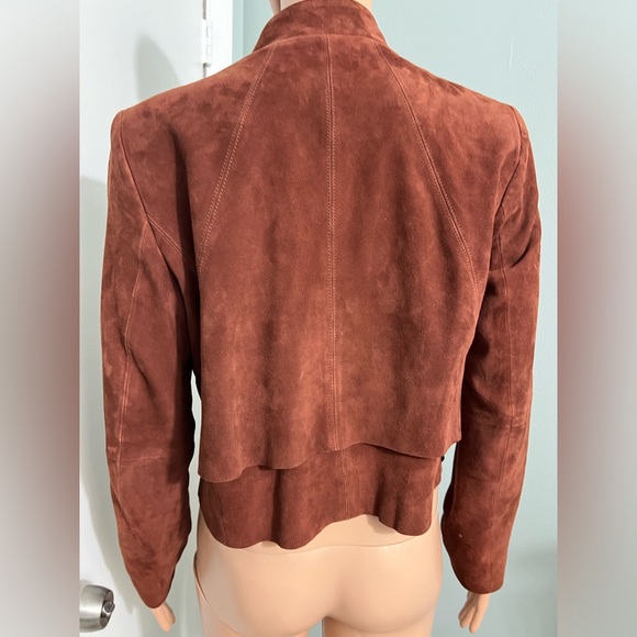 WHITE HOUSE BLACK MARKET * SUEDE CASCADE LAPEL JACKET * 100% LEATHER SIZE Small - Picture 4 of 13